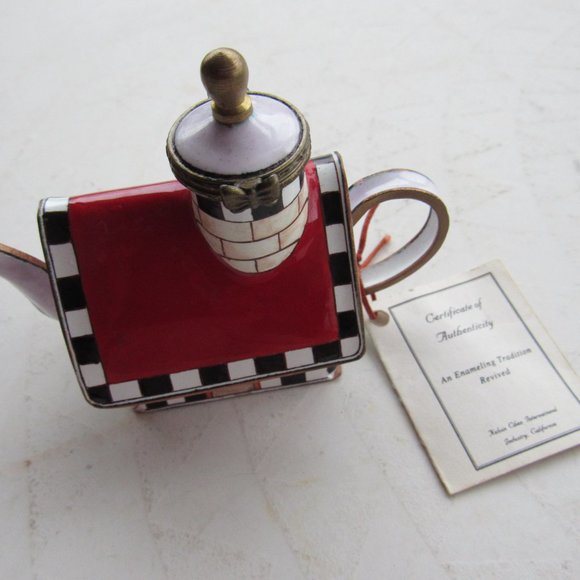Kelvin Chen Miniature Enamel Teapot COA - Picture 5 of 5